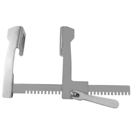 Finochietto Rib Spreader, W/ Traditional Curved Arms, Spread: 10" (25.5 Cm), Blades: 2 1/2" (6.5 Cm) Wide X 2 3/4" (7.0 Cm) Deep